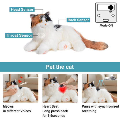 Percy Robot Cat - Interactive Emotional Support Pet Weighted